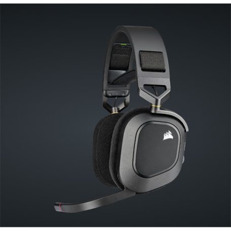 CORSAIR Vezeték Nélküli Headset, HS80 RGB WIRELESS Premium Gaming, Dolby Atmos hangzás, fekete