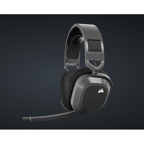 CORSAIR Vezeték Nélküli Headset, HS80 MAX RGB WIRELESS Gaming, Dolby Atmos hangzás, szürke