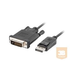   LANBERG CA-DPDV-10CU-0018-BK Lanberg cable Displayport(M) V1.2->DVI-D(M)(24+1) 1.8m Black DUAL LINK