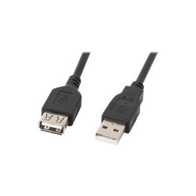   LANBERG CA-USBE-10CC-0018-BK extension cable USB 2.0 AM-AF 1.8m black