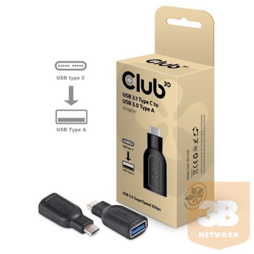 ADA Club3D USB TYPE C 3.1 GEN 1 Male to USB 3.1 GEN 1 Type A Female adapter