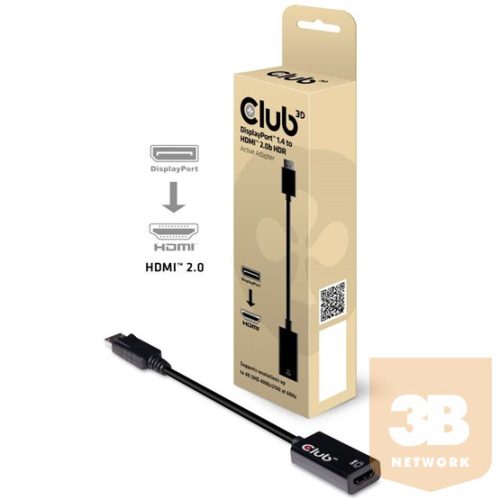 ADA Club3D DisplayPort 1.4 to HDMI 2.0b HDR Active adapter