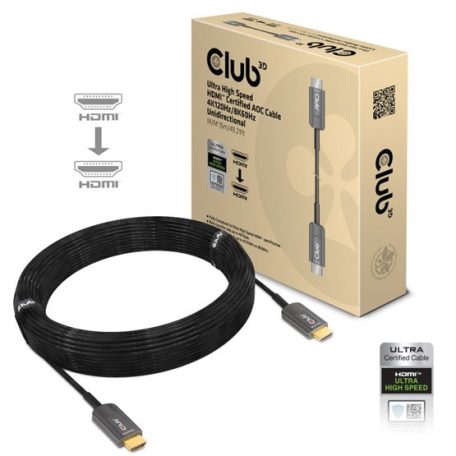 KAB Club3D Ultra High Speed HDMI™ Certified AOC Cable 4K120Hz/8K60Hz Unidirectional M/M 15m/49.21ft