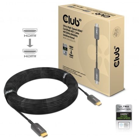 KAB Club3D Ultra High Speed HDMI™ Certified AOC Cable 4K120Hz/8K60Hz Unidirectional M/M 20m/65.6ft