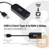 ADA Club3D USB 3.2 Gen1 Type A to RJ 45 2.5 Gbps Adapter