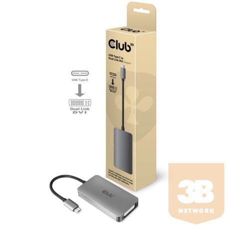 ADA Club3D USB TYPE C TO DVI DUAL LINK SUPPORTS 4K30HZ RESOLUTIONS