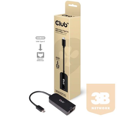 ADA Club3D USB 3.2 Gen1 Type C to RJ 45 2.5 Gbps Adapter