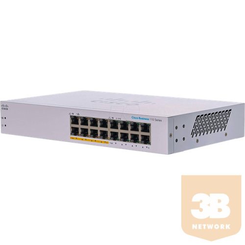 CISCO Switch 16x1000Mbps (8xPOE), Fémházas, Rackes - CBS110-16PP-EU