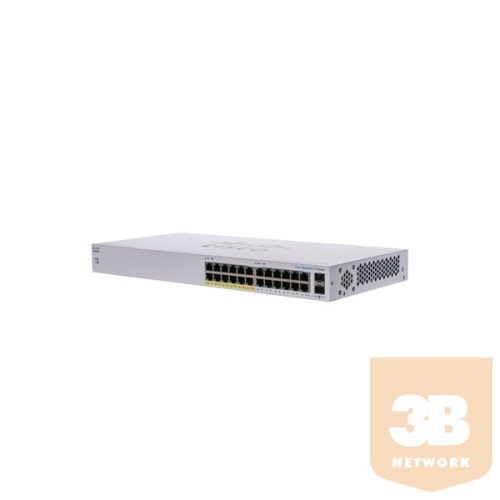 CISCO Switch 24x1000Mbps (12xPOE) + 2x1000Mbps SFP, Fémházas, Rackes - CBS110-24PP-EU