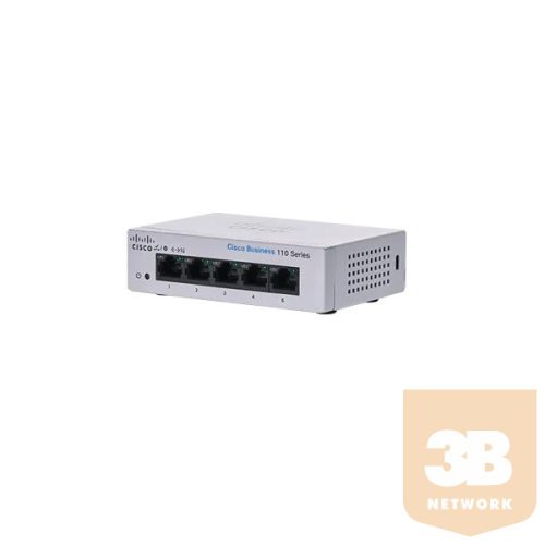 CISCO Switch 5x1000Mbps, Fémházas, Rackes - CBS110-5T-D-EU