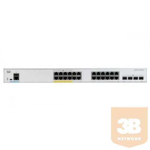 CISCO Switch 24x1000Mbps (POE+) + 4x10000Mbps SFP+, Menedzselhető, Fémházas, Rackes - CBS220-24FP-4X-EU