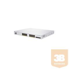   CISCO Switch 24x1000Mbps (POE) + 4x1000Mbps SFP, Menedzselhető, Fémházas, Rackes - CBS220-24P-4G-EU