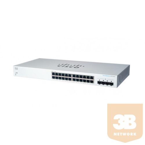 CISCO Switch 24x1000Mbps + 4x1000Mbps SFP, Menedzselhető, Fémházas, Rackes - CBS220-24T-4G-EU