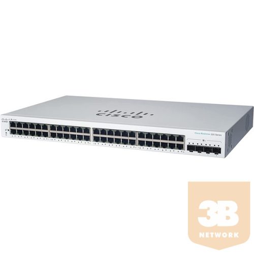 CISCO Switch 48x1000Mbps (POE+) + 4x10000Mbps SFP+, Menedzselhető, Fémházas, Rackes - CBS220-48FP-4X-EU