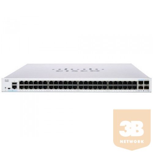 CISCO Switch 48x1000Mbps (POE) + 4x1000Mbps SFP, Menedzselhető, Fémházas, Rackes - CBS220-48P-4G-EU