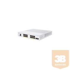   CISCO Switch 16x1000Mbps (POE+) + 2x1000Mbps SFP, Menedzselhető, Fémházas, Rackes - CBS250-16P-2G-EU