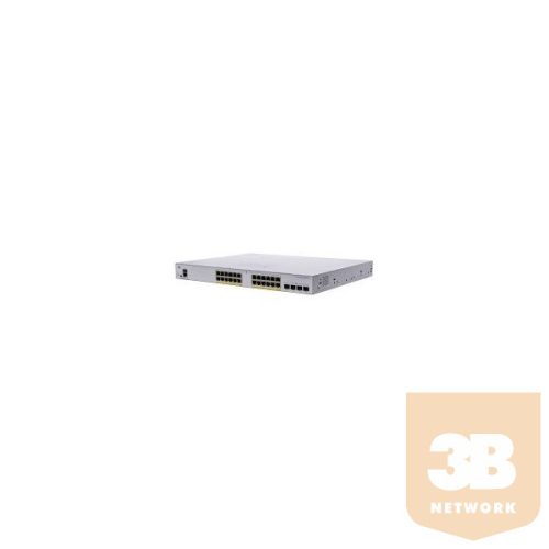 CISCO Switch 24x1000Mbps (POE+) + 4x10000Mbps SFP+, Menedzselhető, Fémházas, Rackes - CBS250-24P-4X-EU