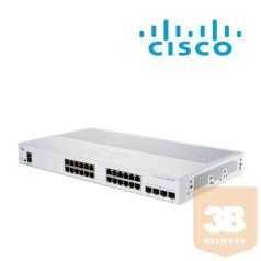   CISCO Switch 24x1000Mbps + 4x10000Mbps SFP+, Fémházas Rackes, Menedzselhető - CBS250-24T-4X-EU