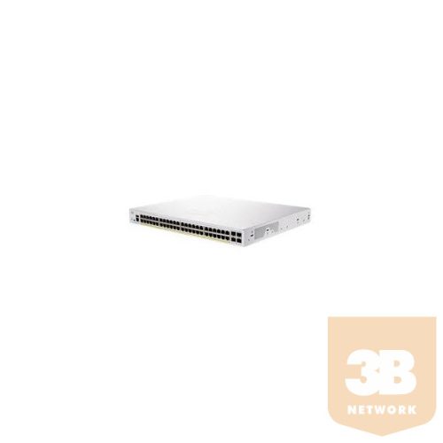 CISCO Switch 48x1000Mbps (POE+) + 4xGigabit SFP, Fémházas Rackes, Menedzselhető, CBS250-48P-4G-EU