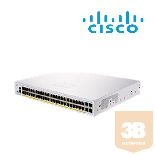 CISCO Switch 48x1000Mbps (POE+) + 4x10000Mbps SFP+, Menedzselhető, Fémházas, Rackes - CBS250-48P-4X-EU