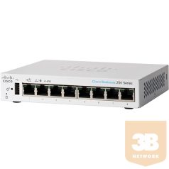   CISCO Switch 8x1000Mbps, Fémházas, Asztali, Menedzselhető - CBS250-8T-D-EU