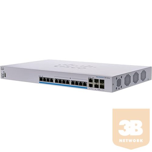 CISCO Switch 12x5000Mbps (8xPOE+) + 4x10000Mbps SFP+, Fémházas, Rackes, Menedzselhető - CBS350-12NP-4X-EU