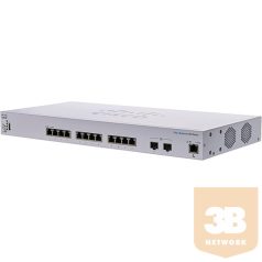   CISCO Switch 12x10000Mbps SFP+ + 2x10000Mbps SFP+ Kombó, Fémházas, Rackes, Menedzselhető - CBS350-12XT-EU