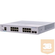   CISCO Switch 16x1000Mbps + 2xGigabit SFP, Fémházas Rackes, Menedzselhető, CBS350-16T-E-2G-EU
