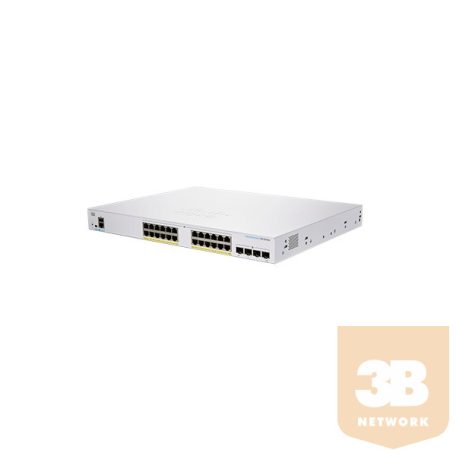 CISCO Switch 24x1000Mbps + 4xGigabit SFP, Fémházas Rackes, Menedzselhető, CBS350-24P-4G-EU