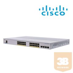   CISCO Switch 24x1000Mbps (POE+) + 4x10000Mbps SFP+, Fémházas, Rackes, Menedzselhető - CBS350-24P-4X-EU