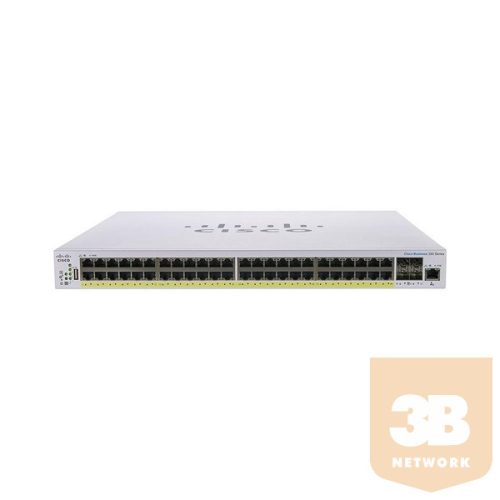 CISCO Switch 40x1000Mbps (POE+) + 8x5000Mbps (POE+) + 4x10Gbps SFP+, Rackes, Menedzselhető - CBS350-48NGP-4X-EU