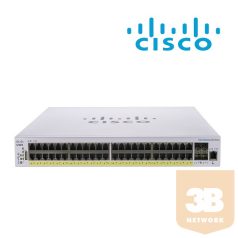   CISCO Switch 48x1000Mbps (POE+) + 4x10000Mbps SFP+, Fémházas, Rackes, Menedzselhető - CBS350-48P-4X-EU