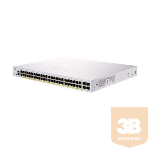 CISCO Switch 48x1000Mbps + 4x1000Mbps SFP, Fémházas, Rackes, Menedzselhető - CBS350-48T-4G-EU