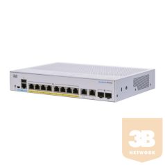   CISCO Switch 8x1000Mbps (8xPOE) + 2xGigabit SFP, Fémházas Rackes, Menedzselhető, CBS350-8P-2G-EU