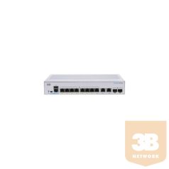   CISCO Switch 8x1000Mbps + 2xGigabit SFP, Fémházas Rackes, Menedzselhető, CBS350-8T-E-2G-EU