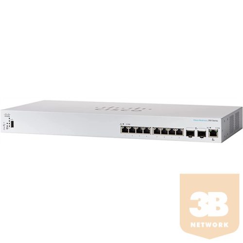 CISCO Switch 8x10000Mbps + 2x10000 SFP+ Kombó, Rackes, Fémházas, Menedzselhető - CBS350-8XT-EU