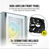 CORSAIR Ház 4000D AIRFLOW, Tápegység nélkül, Edzett Üveg, fehér