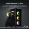 CORSAIR Ház iCUE 4000X RGB, 3x12mm RGB Ventillátorral, Tápegység nélkül, Edzett Üveg, fekete