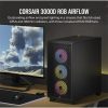 CORSAIR Ház 3000D RGB AIRFLOW, 3xAR120 RGB Ventilátorral, Tápegység nélkül, Edzett Üveg, fekete