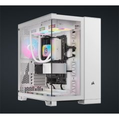   CORSAIR Ház 6500X Dual Chamber, Tápegység nélkül, Edzett Üveg, fehér