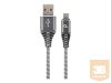 GEMBIRD CC-USB2B-AMCM-2M-WB2 Gembird Premium cotton braided Type-C USB charging and data cable,2m,grey/white