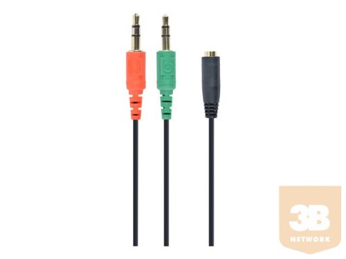 GEMBIRD CCA-418 Gembird 2X3.5 MM 4-PIN audio cross-over adapter cable, black