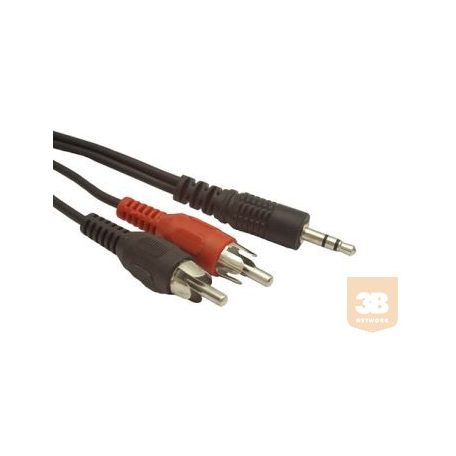 Gembird audio kábel Jack 3.5mm apa / 2x RCA (CINCH) apa, 2.5m