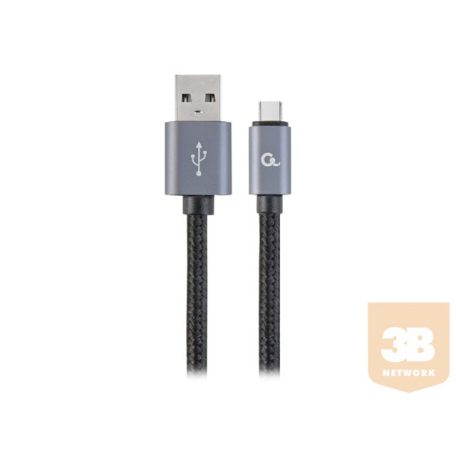 GEMBIRD CCB-mUSB2B-AMCM-6 Gembird USB 2.0 cable to type-C, cotton braided, metal connectors, 1.8m, black