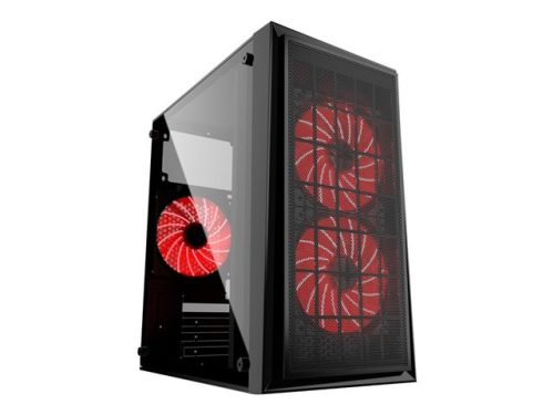 GEMBIRD CCC-FORNAX-950R Gaming design PC case 3 x 12 cm fans red