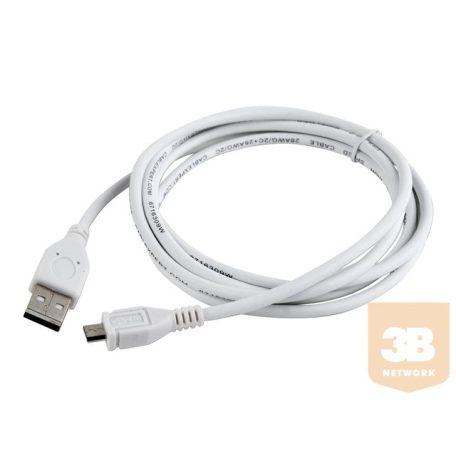 GEMBIRD CCP-mUSB2-AMBM-6-W Gembird micro USB kábel 2.0 AM-MBM5P, 1.8m