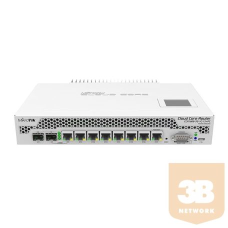 MIKROTIK Vezetékes Cloud Core Router (7GbitLAN, 1xSFP+, 1 combo port 1xGbit LAN vagy SFP) 2GB RAM, L6, passzív hűtéssel