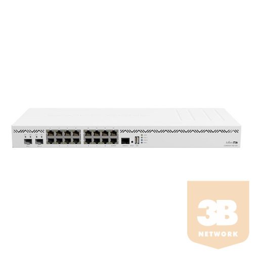 MIKROTIK Vezetékes Cloud Core Router 16x1000Mbps + 2x10Gbit SFP+, Fémházas, Rackes - CCR2004-16G-2S+