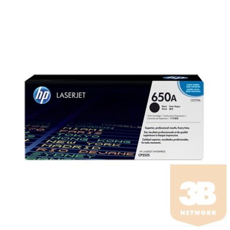 HP Toner (650A) CE270A fekete 13500/oldal
