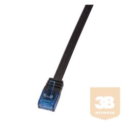   KAB LogiLink CF2013U Cat6 U/UTP lapos patch kábel - Fekete - 0,25m